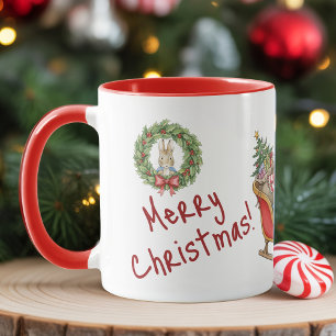 Personalized Peter Rabbit Merry Christmas Mug