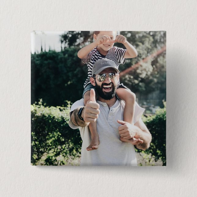 Personalized Photo 15 Cm Square Badge (Front)