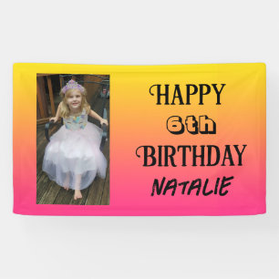 Personalized Photo and Age Happy Birthday Banner