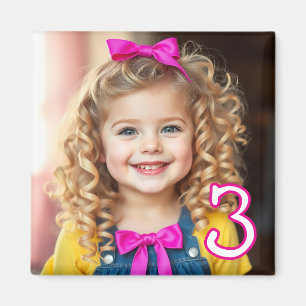 Personalized Photo and Age Refrigerator Magnet