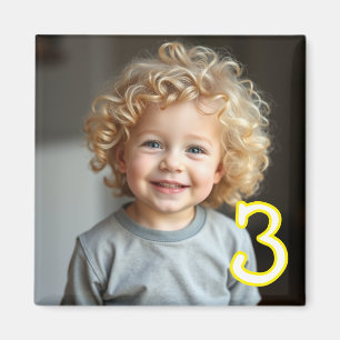 Personalized Photo and Age Refrigerator  Magnet