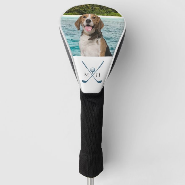 Personalized Photo And Monogram /Golf Clubs Golf  Head Cover (Front)