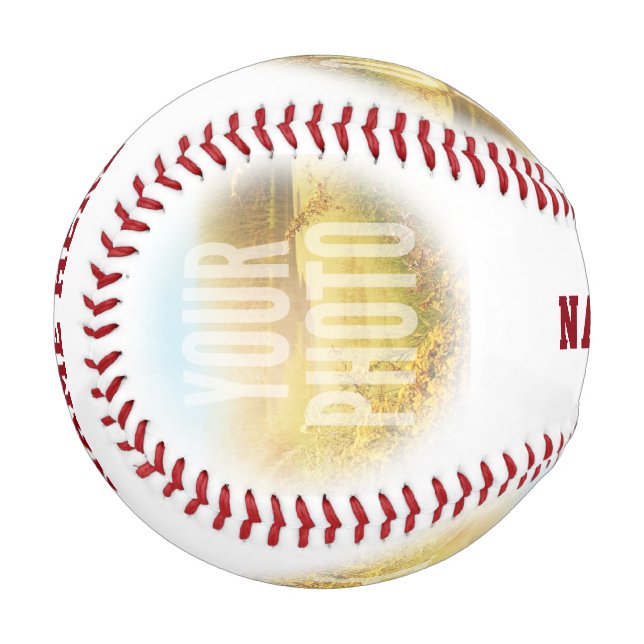 PERSONALIZED Photo And Name Circle Baseball (Back Right)
