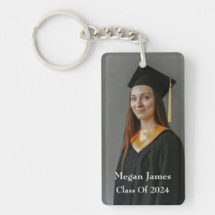 Personalized Photo and Name Class of 2024 Graduate Key Ring