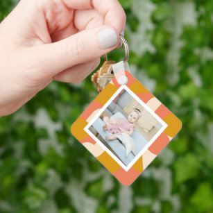 Personalized Photo and Pattern Key Ring