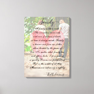 Personalized photo and poem canvas print