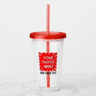 Personalized photo and text acrylic tumbler