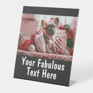 Personalized Photo and Text Pedestal Sign