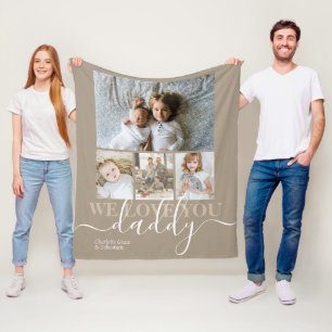 Personalized Photo and Text Photo Collage Fleece Blanket