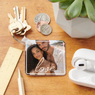 Personalized Photo and Text Photo Collage Key Ring