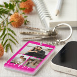Personalized Photo and Text Photo Collage  Key Ring<br><div class="desc">Make a Personalized Photo keepsake keychain from Ricaso - add your own photos and text - photo collage keepsake gifts</div>