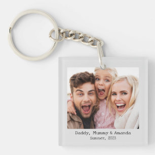 Personalized Photo and Text Photo Collage Key Ring