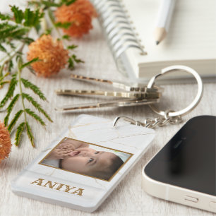 Personalized Photo and Text Photo Collage Key Ring