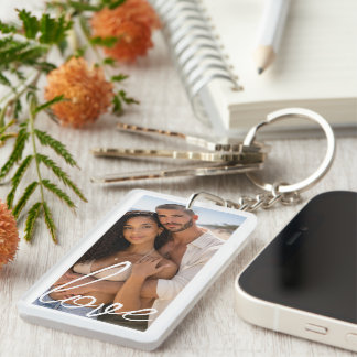 Personalized Photo and Text Photo Collage Key Ring