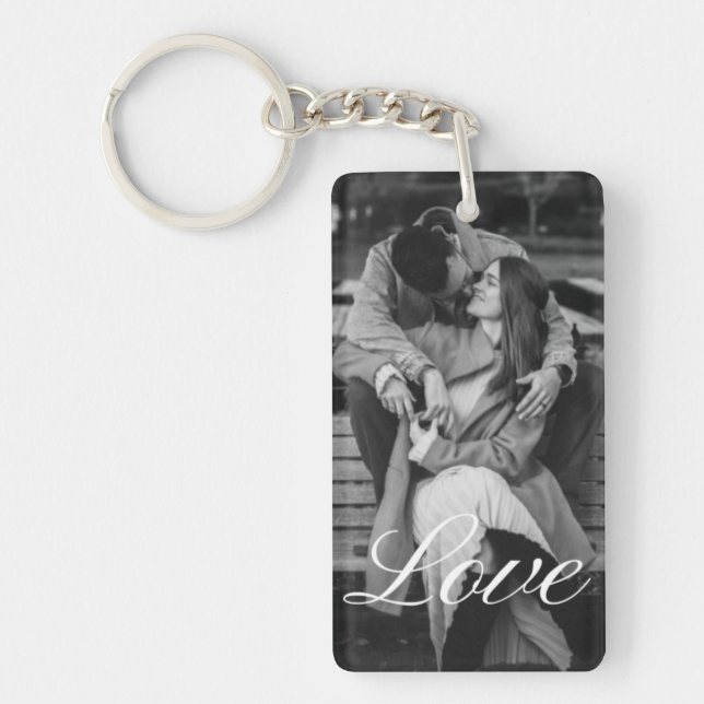 Personalized Photo and Text Photo Collage Keychain (Front)