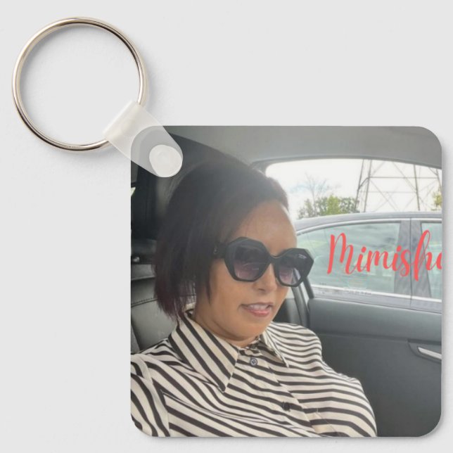 Personalized Photo and Text Photo Key Ring (Front)