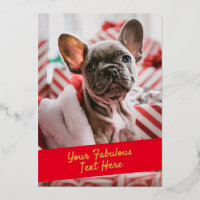 Personalized photo and text real foil card