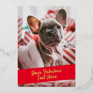 Personalized photo and text real foil card