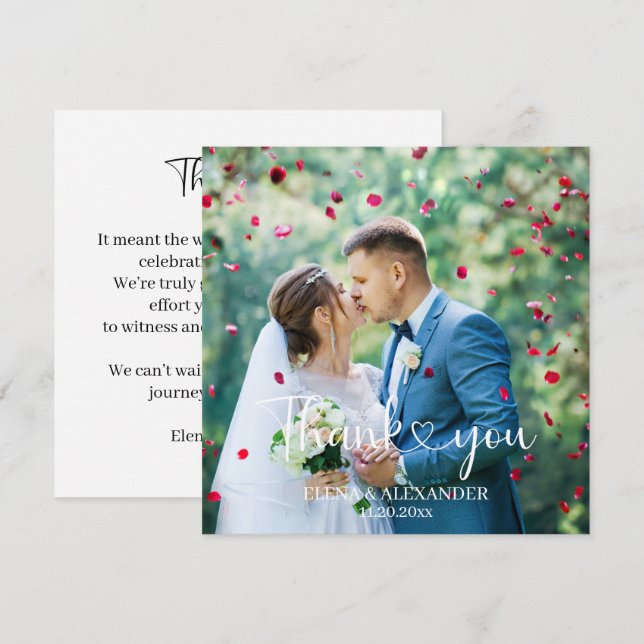 Personalized Photo and Text  Thank You Card (Front/Back)