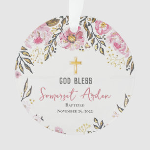 Personalized Photo Baptism Christmas Ornament