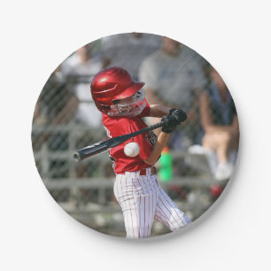 Personalized Photo Baseball Player Birthday Paper Plate