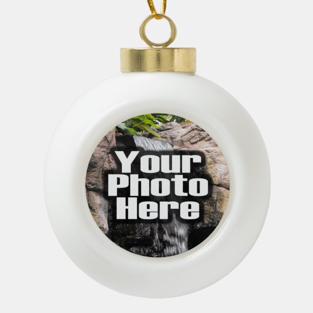 Personalized Photo Bauble Ornament (Front)