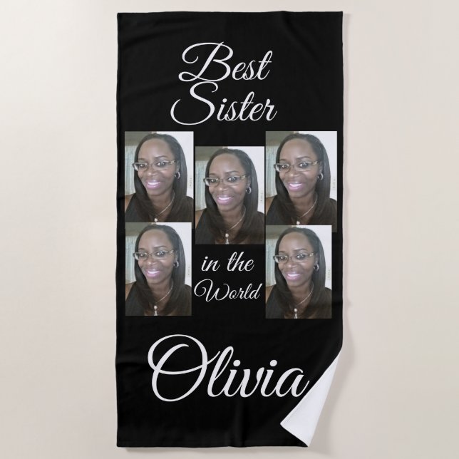 PERSONALIZED PHOTO BEACH TOWEL  (Front)