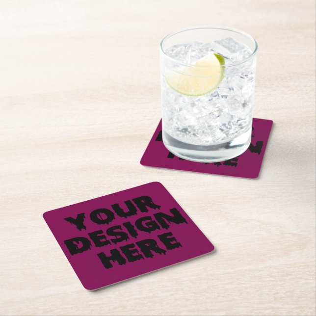 Personalized Photo Birthday Party Custom Image Square Paper Coaster (Insitu)