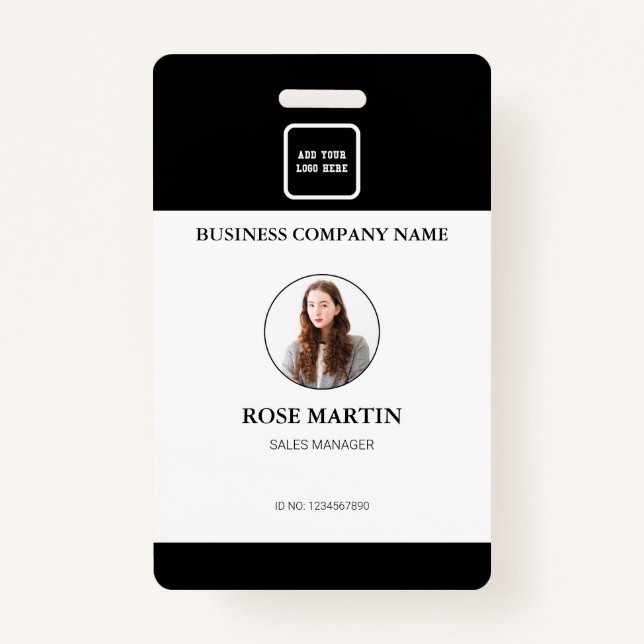 Personalized Photo Business Employee Staff ID ID Badge (Front)