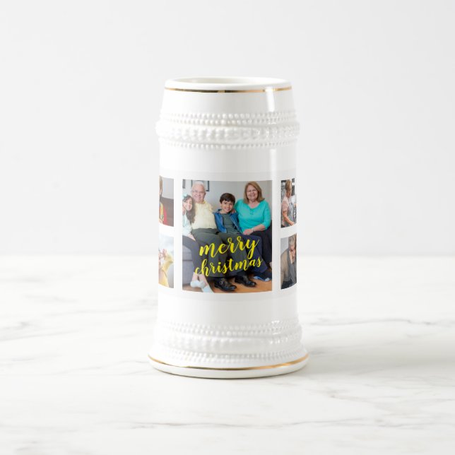 Personalized Photo Christmas Collage Beer Stein (Center)