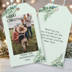 Personalized Photo Christmas gift tags