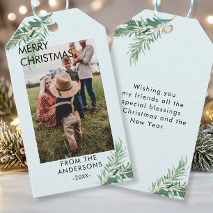 Personalized Photo Christmas gift tags