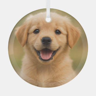 Personalized Photo Christmas Keepsake Glass Tree Decoration