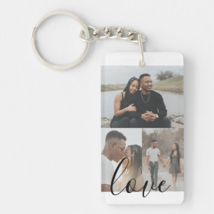 Personalized Photo Collage and Text Keychain