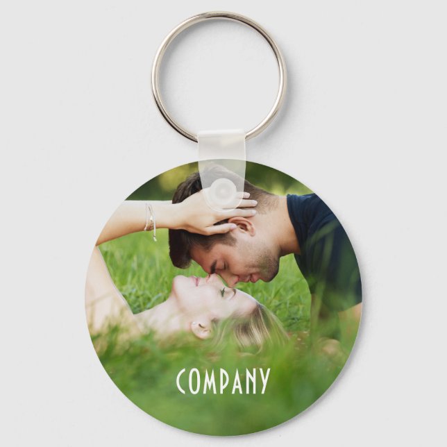 Personalized Photo, Company Name Key Ring (Front)