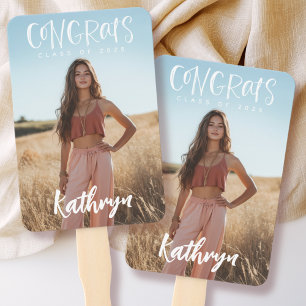 Personalized Photo Congrats Grad 2025 Graduation Hand Fan