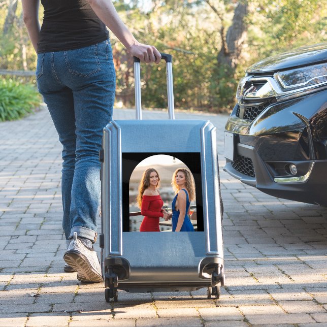 Personalized Photo Custom-Cut Vinyl Name Sticker (Suitcase Insitu)
