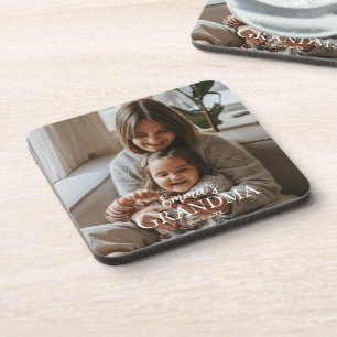 Personalized Photo & Custom Text Grandma Since - Coaster