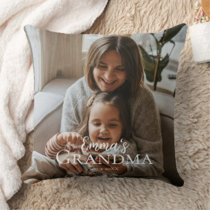 Personalized Photo & Custom Text Grandma Since -  Cushion