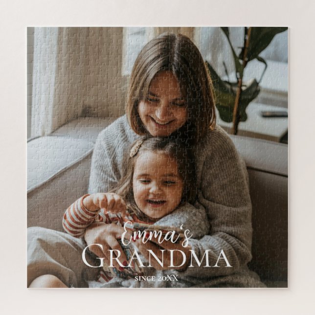 Personalized Photo & Custom Text Grandma Since -  Jigsaw Puzzle (Vertical)
