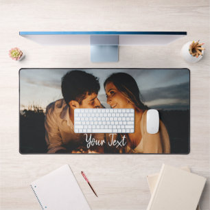 Personalized Photo & Custom Text Template  Desk Mat