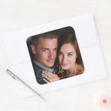 Personalized Photo & Custom Text Wedding Sticker