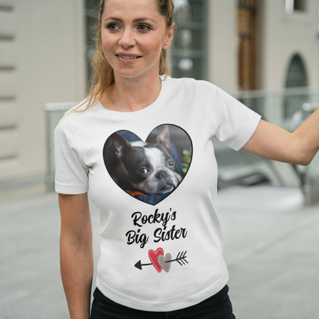 Personalized photo dog big sister T-Shirt (Creator Uploaded)