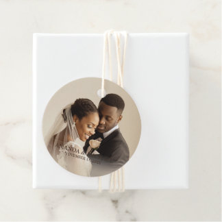 Personalized Photo Favor with Names & Wedding Date Favour Tags
