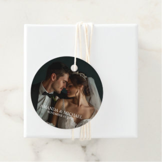 Personalized Photo Favor with Names & Wedding Date Favour Tags