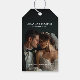 Personalized Photo Favor with Names & Wedding Date Gift Tags