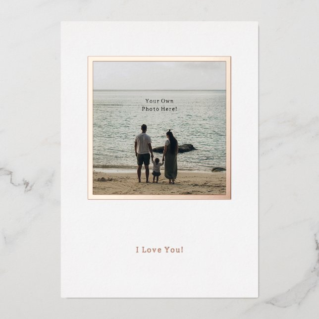 Personalized Photo Foil Valentine's Day Card. (Front)