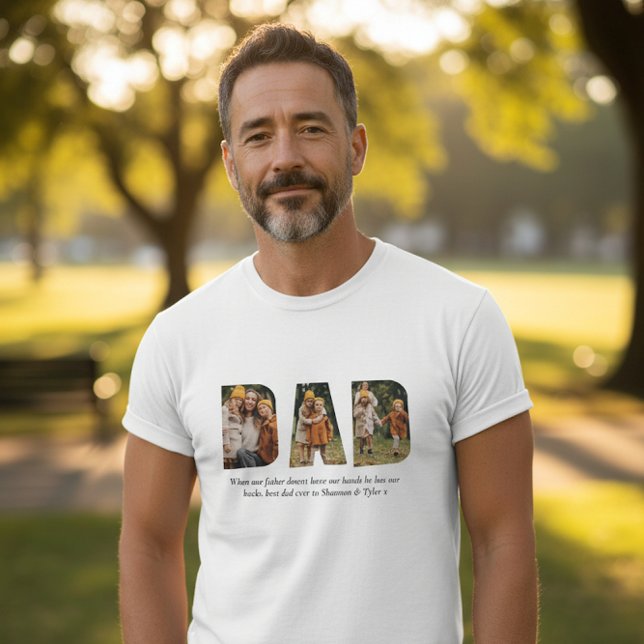 Personalized Photo Gift for Dad "DAD" Collage T-Shirt (Creator Uploaded)