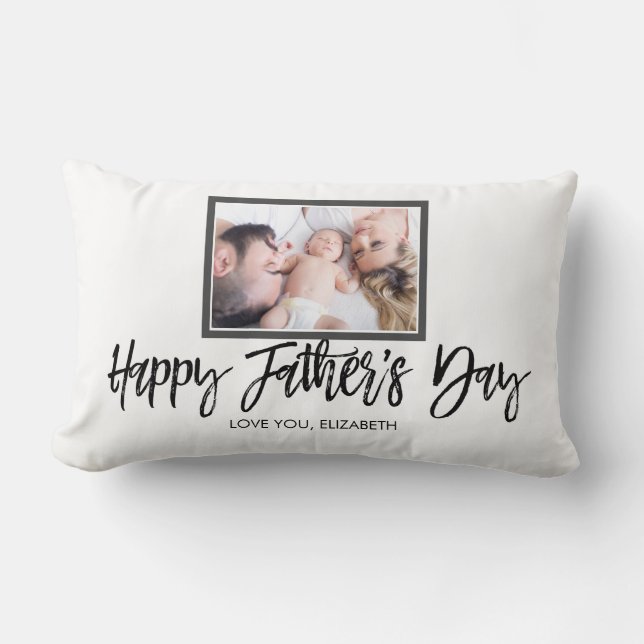 Personalized Photo Gift for Fathers Day Lumbar Cushion (Front)