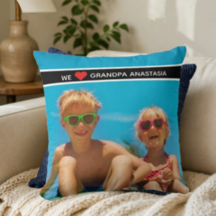 Personalized photo gift for Grandpa from children Cushion